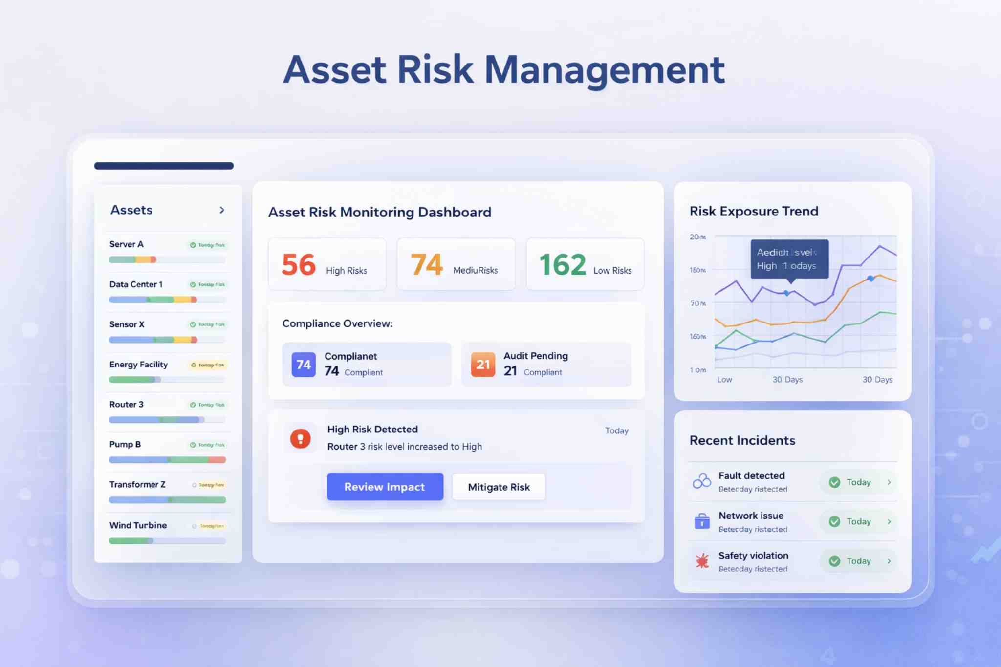 Asset Risk Management Software Dashboard