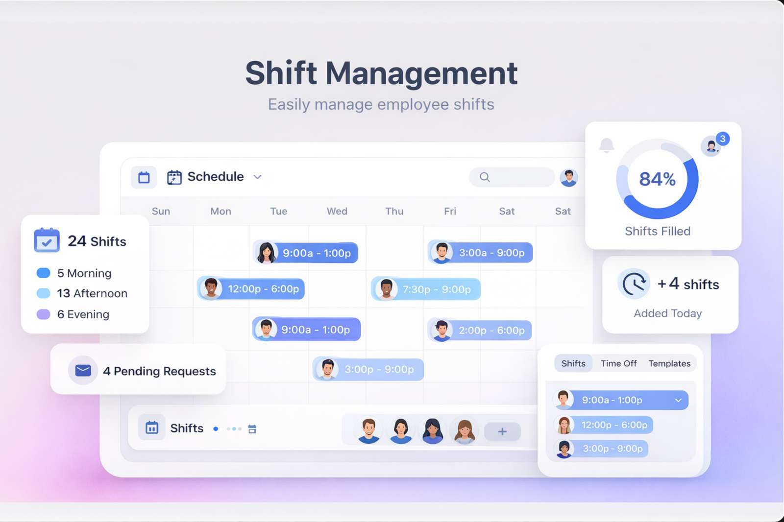 Salesforce-Native Shift Management Software Dashboard