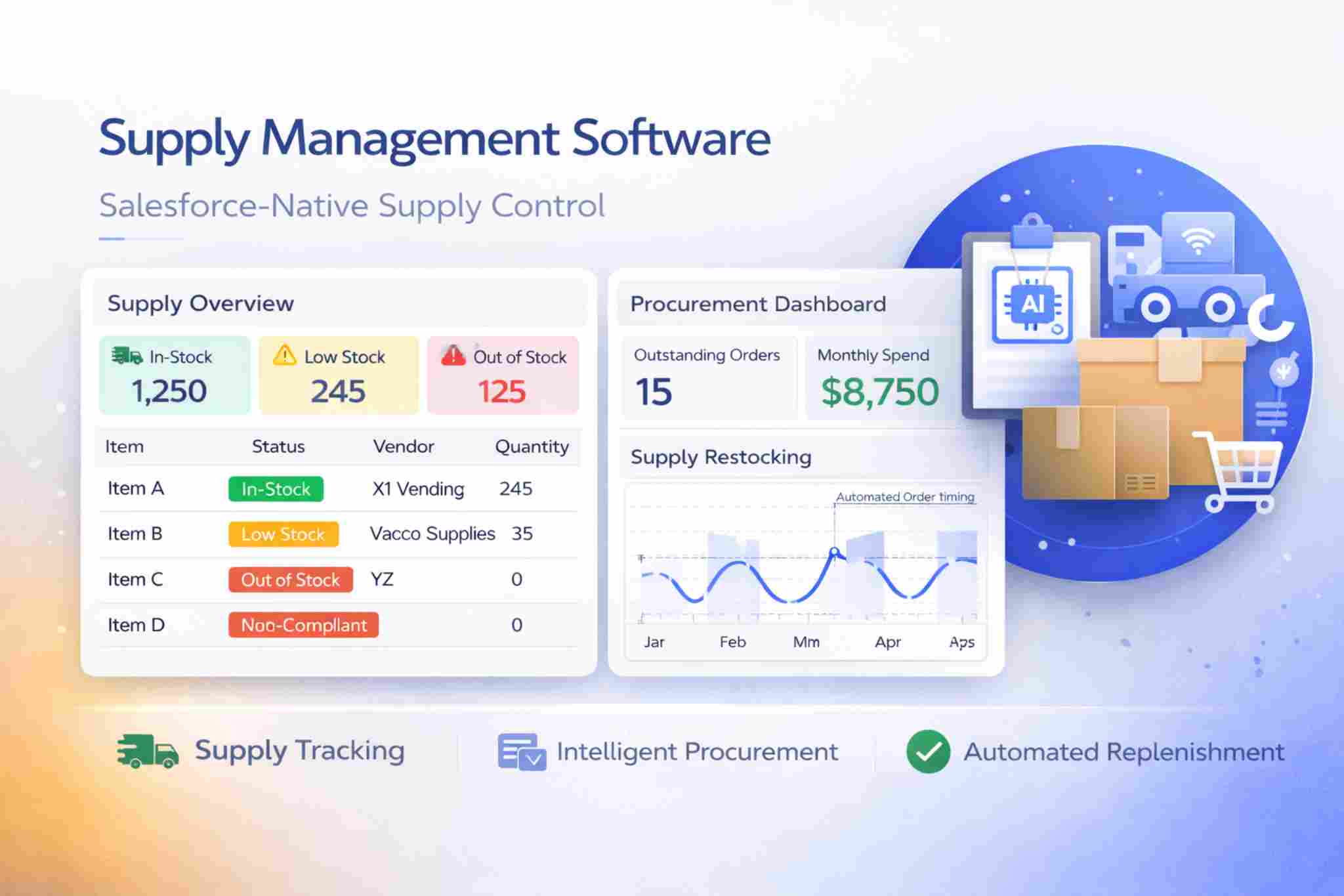 Supply Management Dashboard on Salesforce