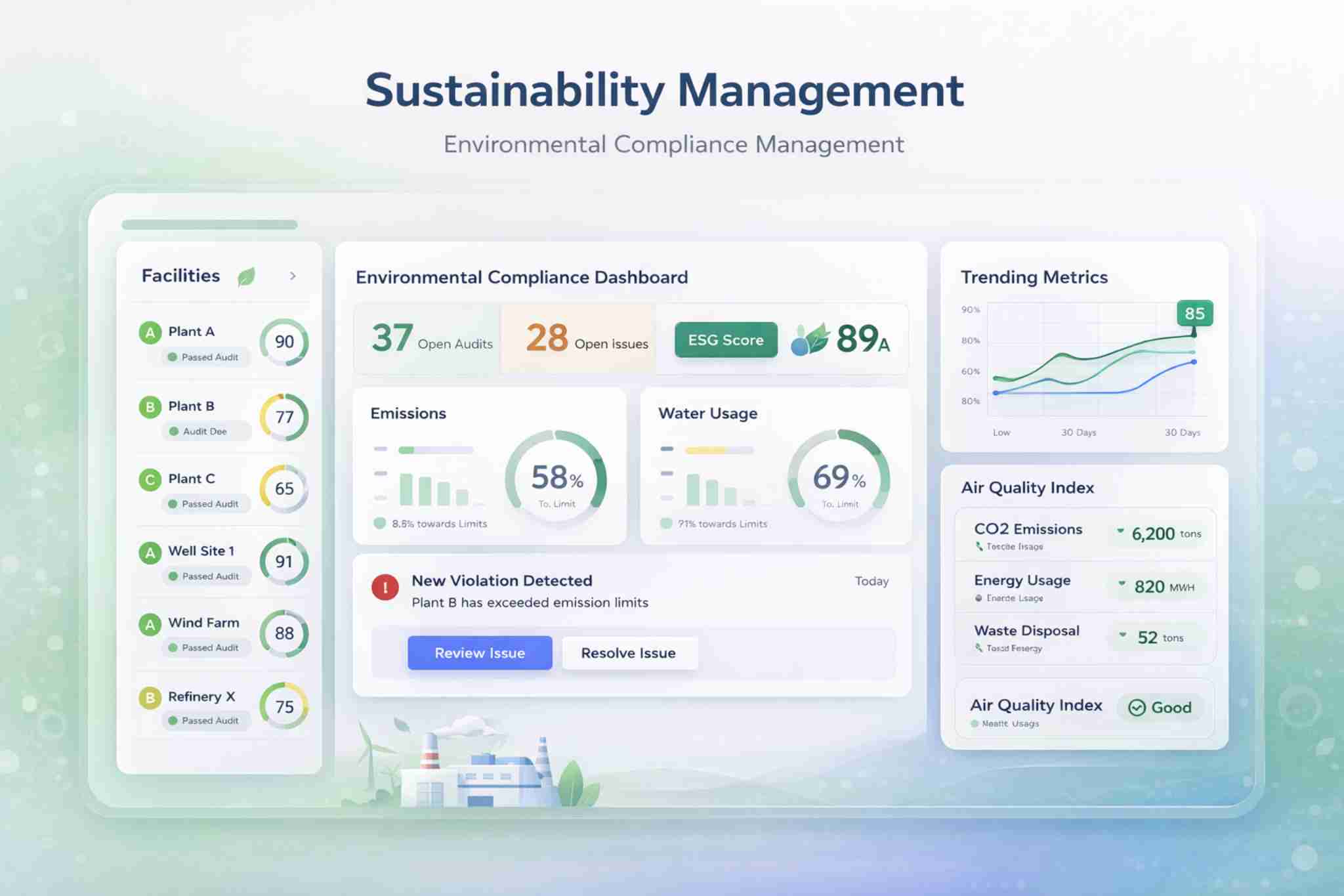 Sustainability Management Software Dashboard
