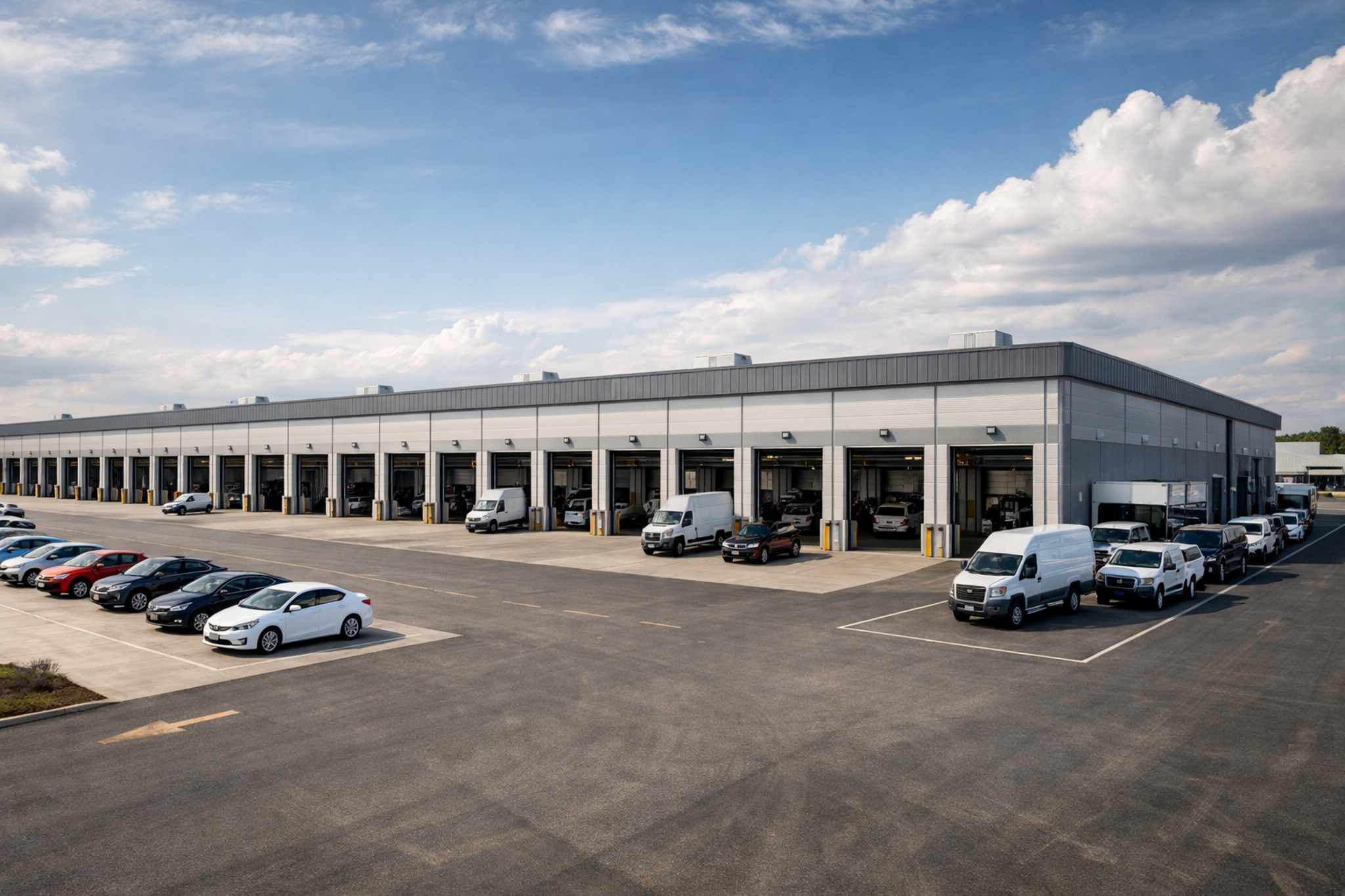 Automotive service management software showing service bays, technicians, and workflow visibility