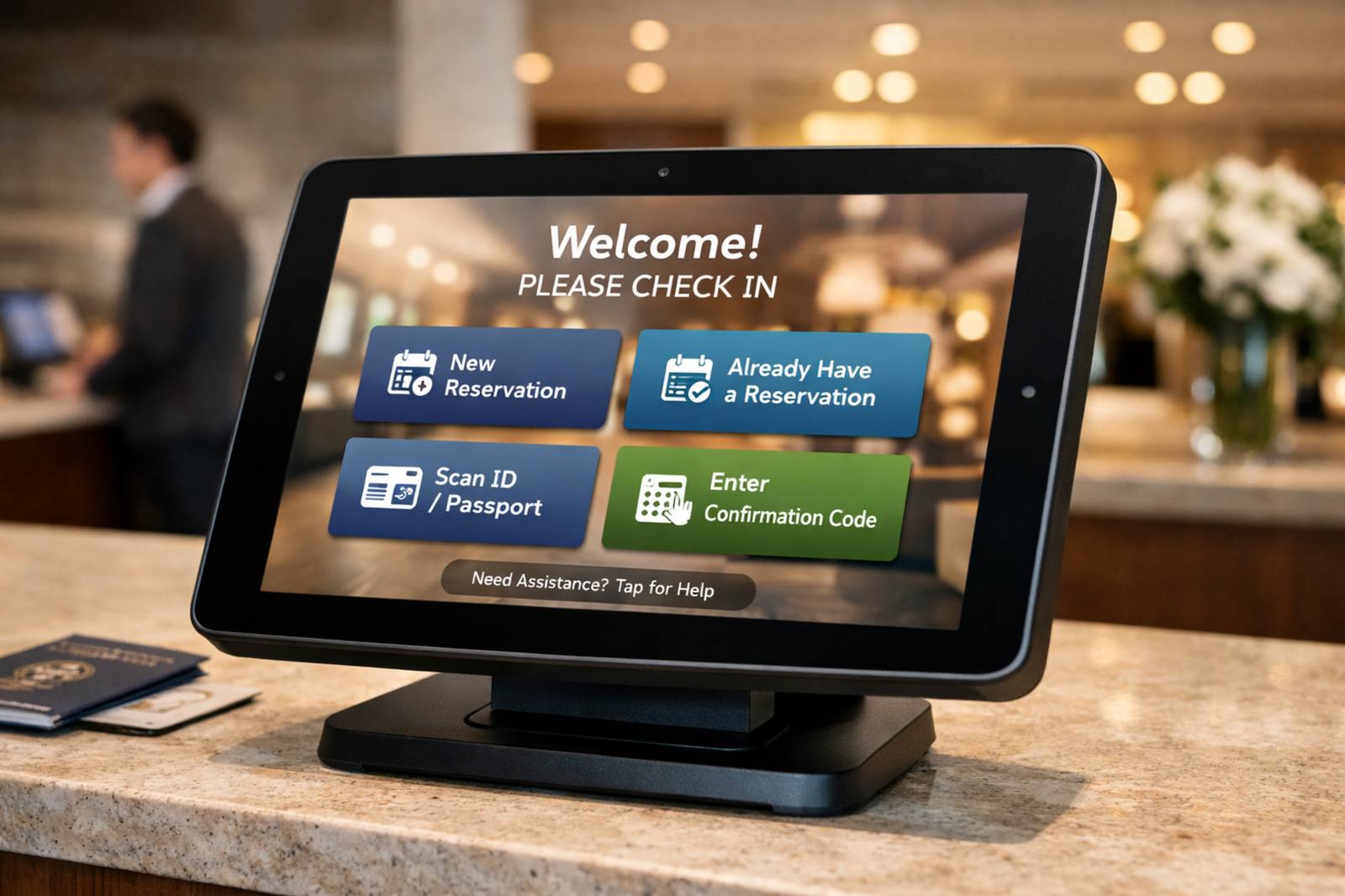 Booking Ninjas Check-In Kiosk interface