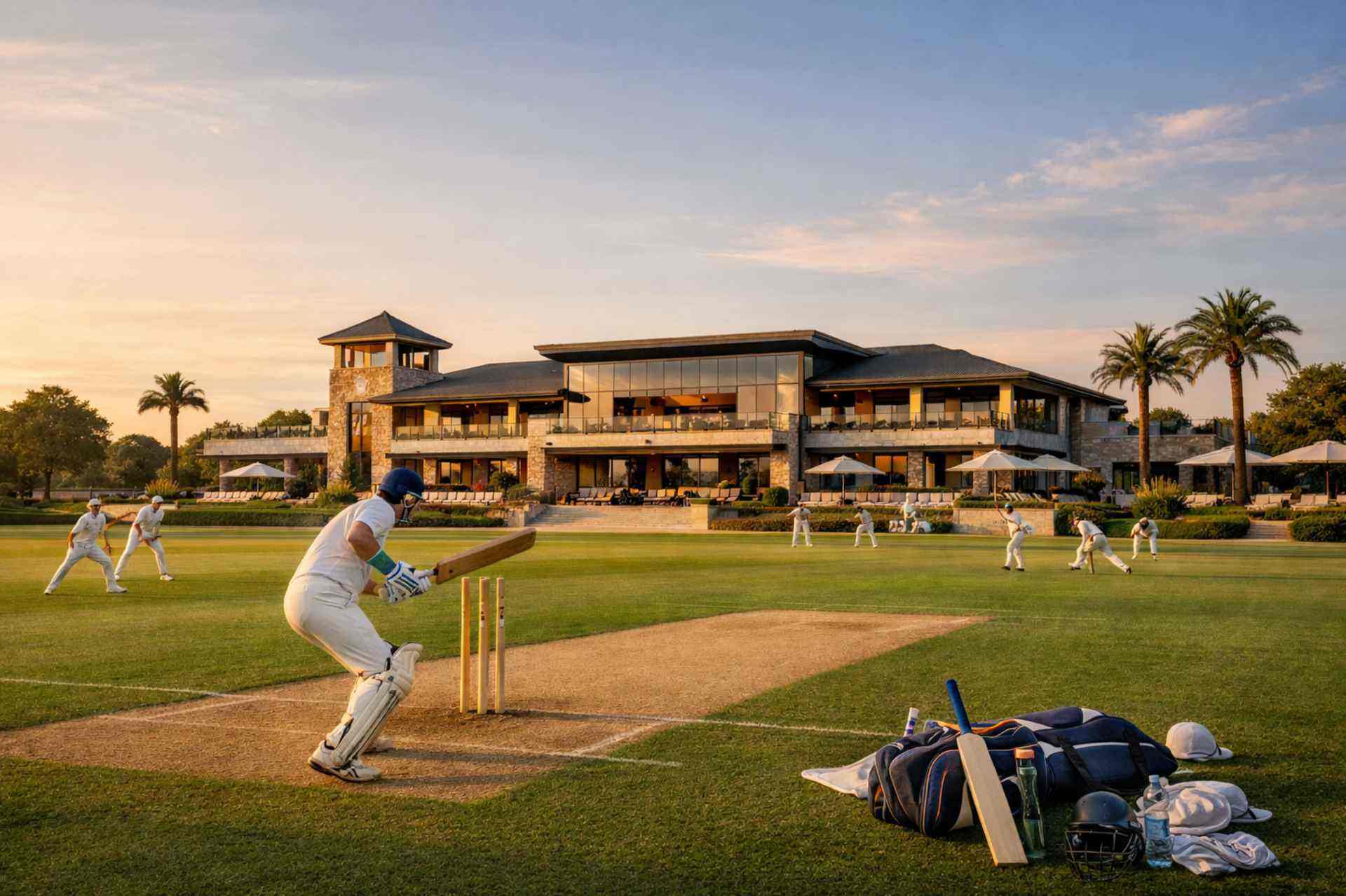 Cricket club management software showing professional cricket ground and facilities