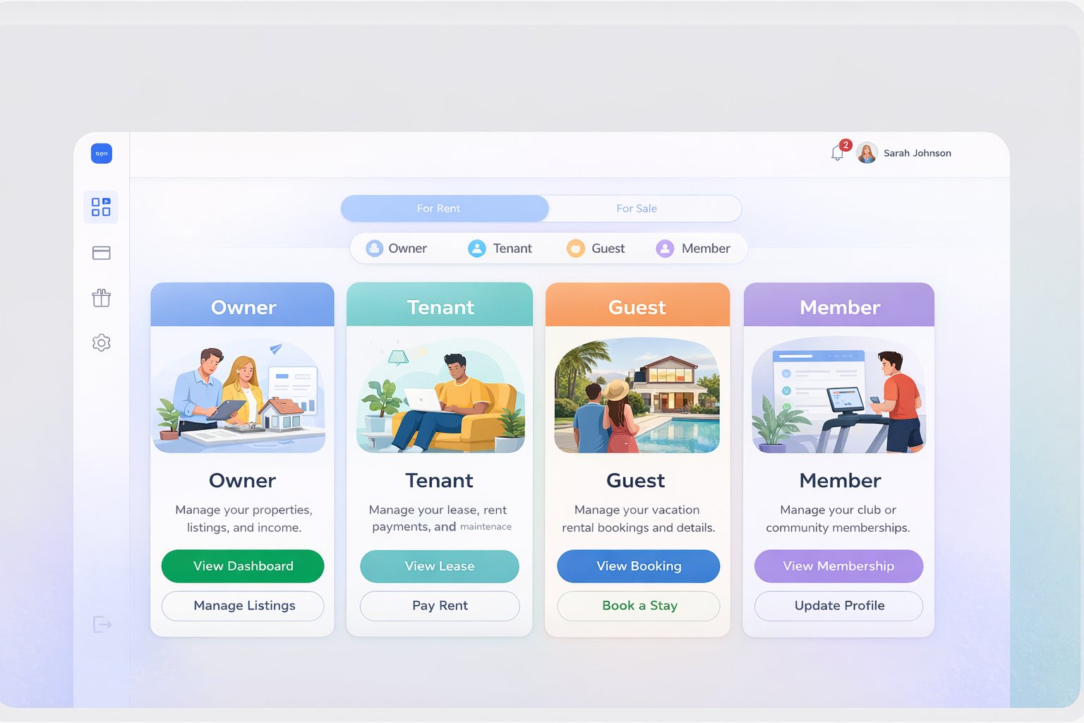 Role-based property management portals dashboard