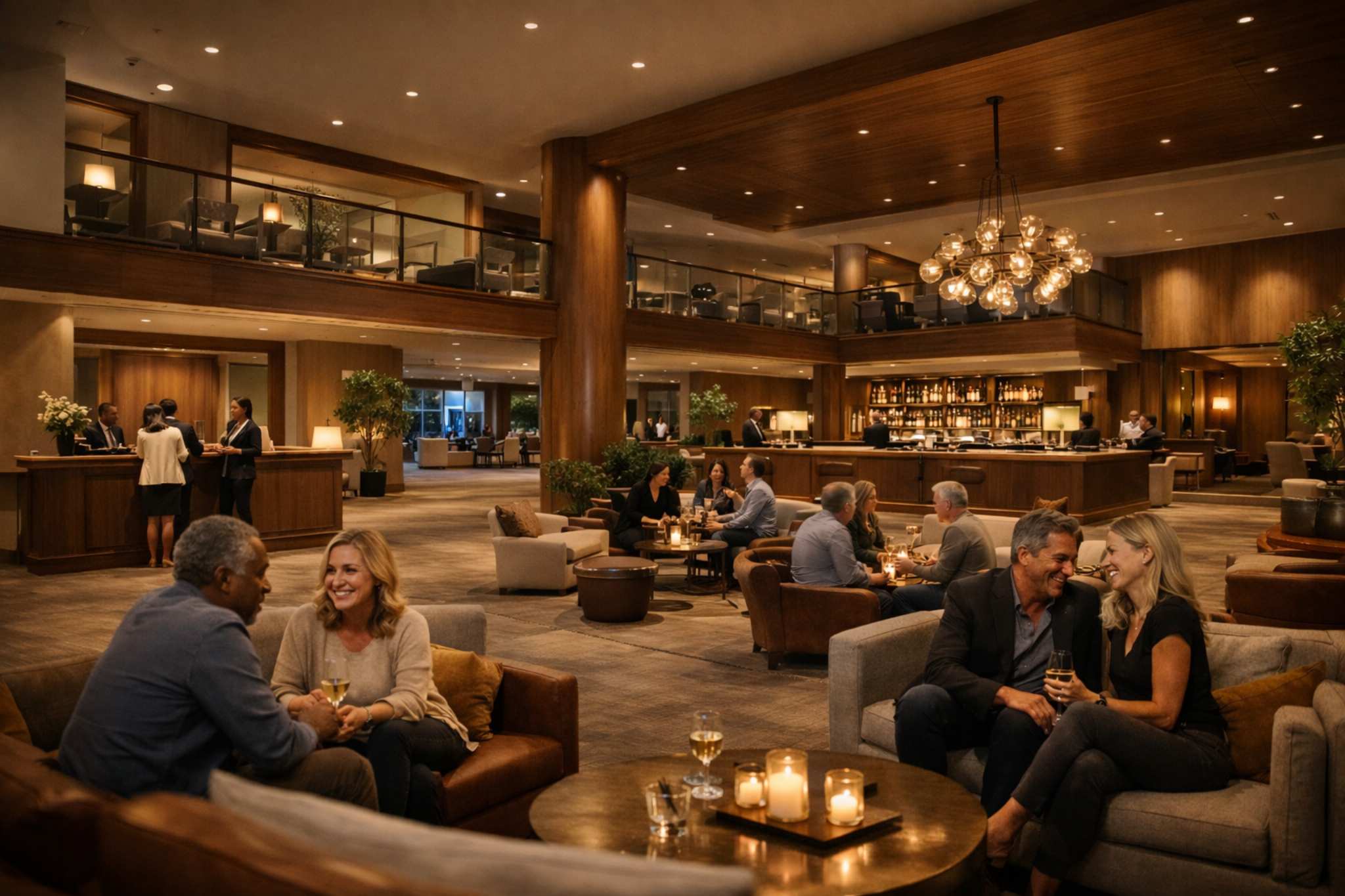 Members socializing in a private social club setting